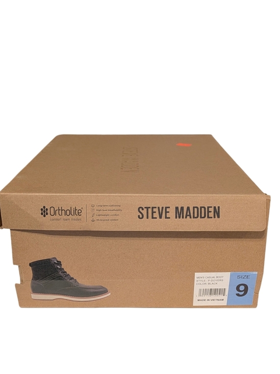 Steve Madden P-Doyers Men’s Boots Size 9 Black Lace Up Side Zip Moc Toe main image 10
